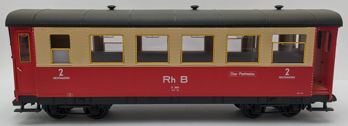 LGB 3064 G Scale RhB Railway 2nd Class Coach Car VG/Box