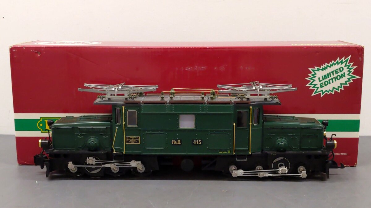 LGB 2140 G Rhb Ge 6/6 Green Crocodile Electric Locomotive #413 EX/Box
