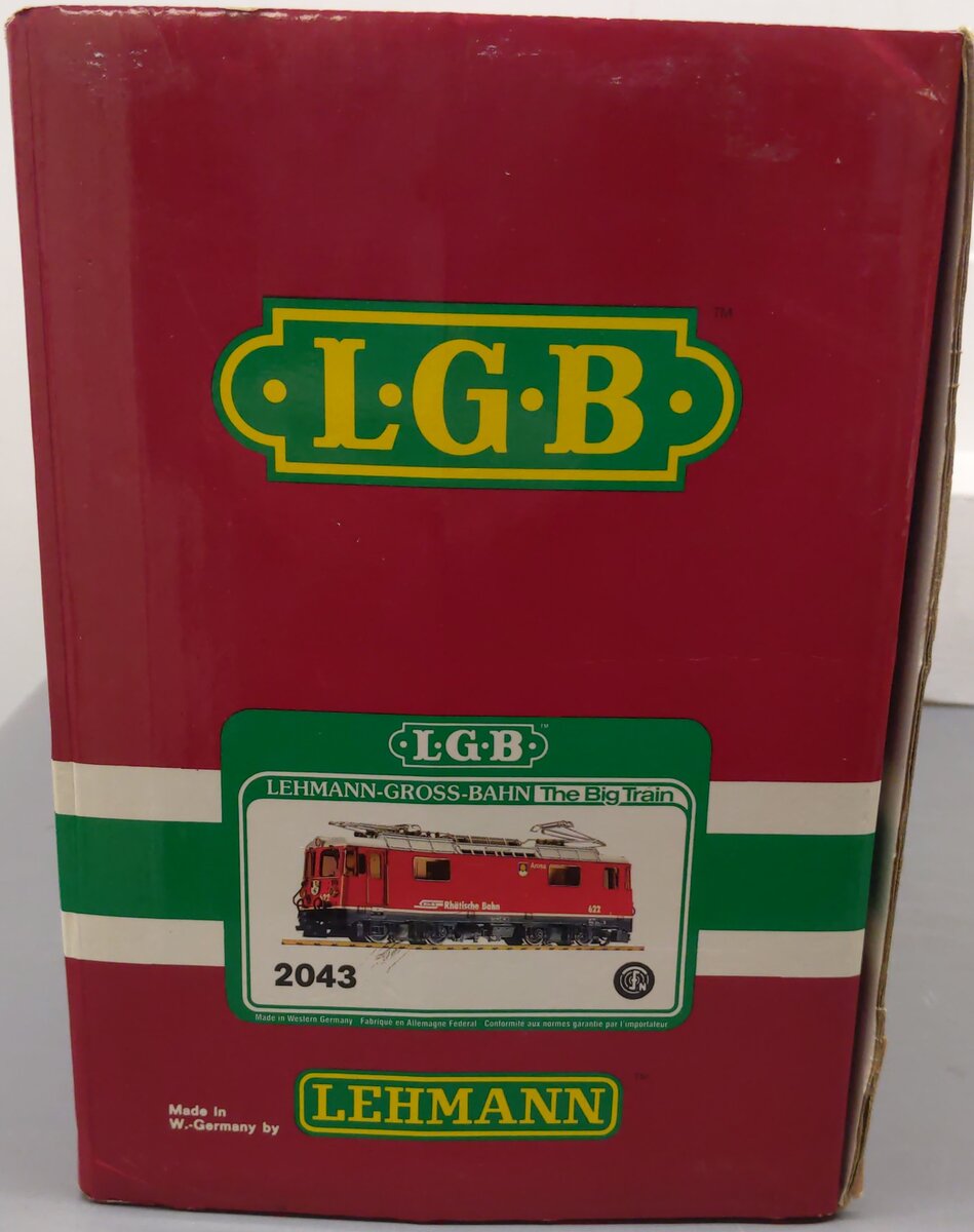 LGB 2043 G Scale Rhatische Bahn Electric Locomotive #622 EX/Box