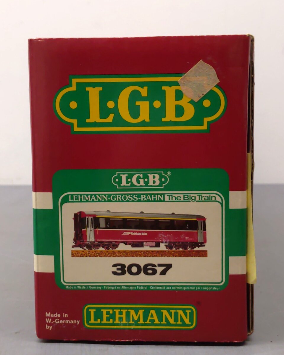 LGB 3067 G Scale Swiss 1st Class Rhatische Bahn Passenger Car (Metal Wheels) EX/Box