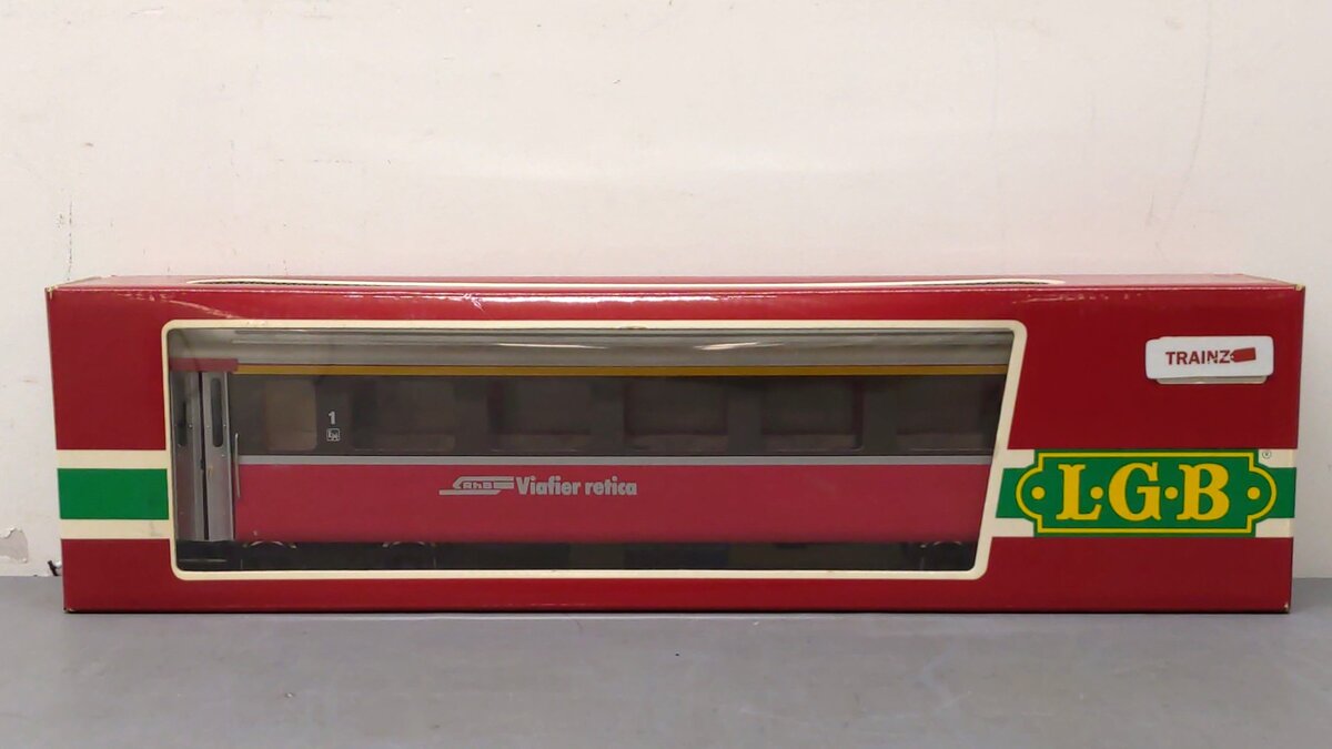 LGB 3067 G Scale Swiss 1st Class Rhatische Bahn Passenger Car (Metal Wheels) EX/Box