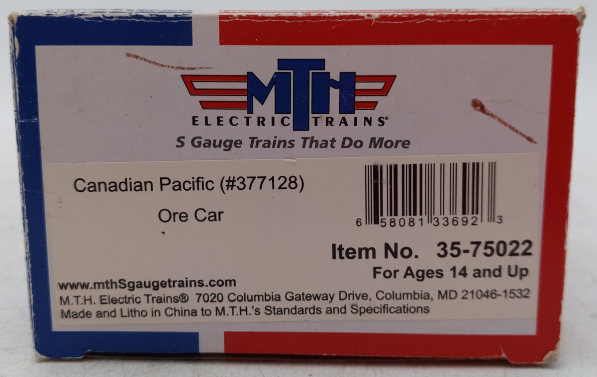 MTH S Gauge BLM Lead Mines Open Hopper Car #245 w/ Rock Load