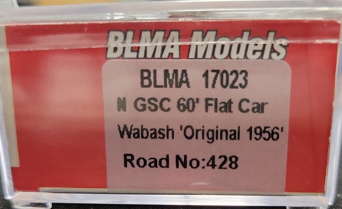 BLMA Models 17023 N 60' Flat, WAB/Original 1956 #428