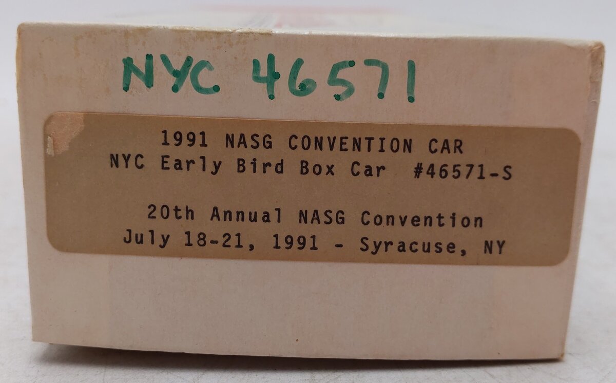 Pacific Rail S Scale 1991 NASG Convention Car NYC Early Bird Box Car #46571 EX/Box