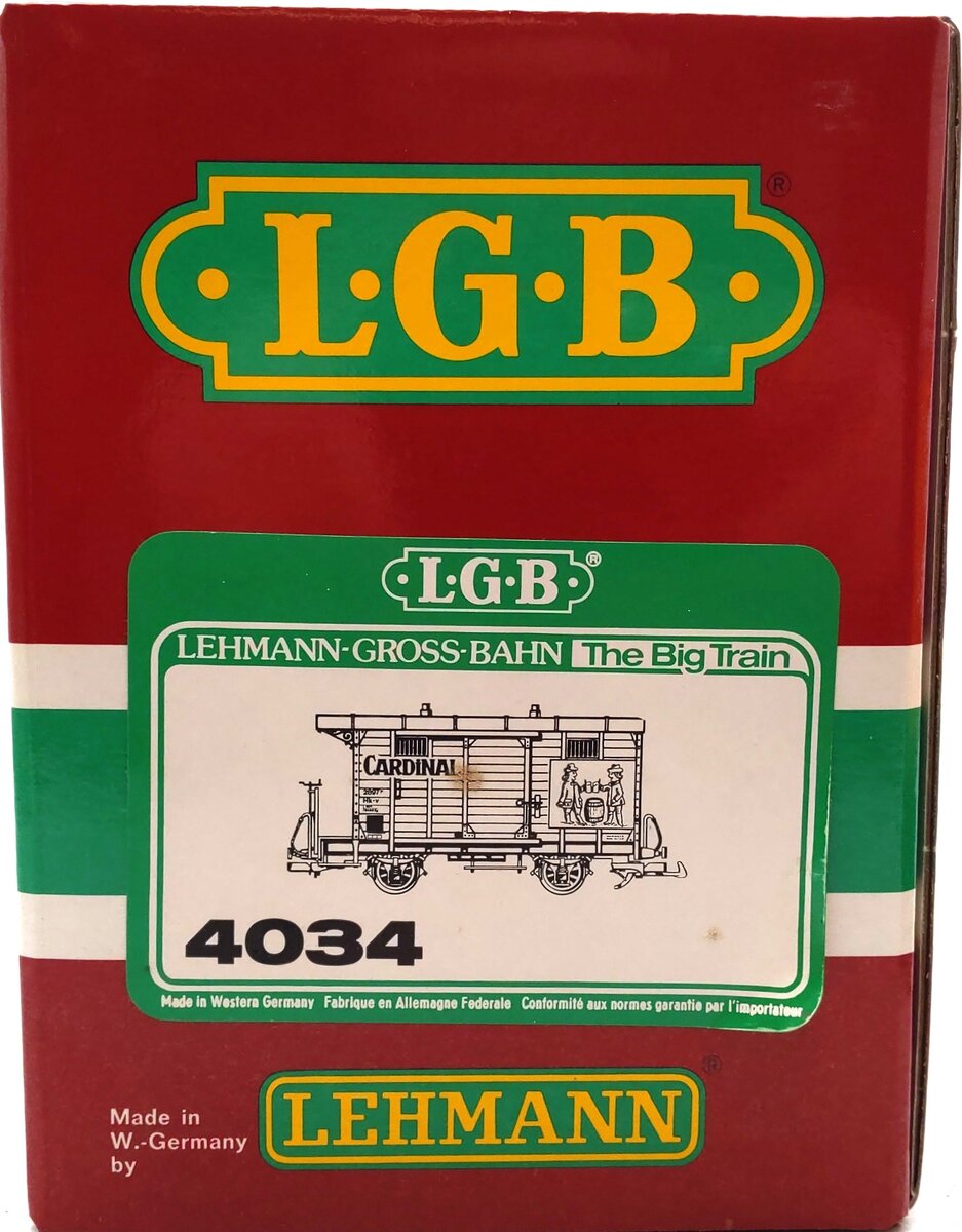 LGB 4034 G Scale Cardinal Beer Boxcar LN/Box