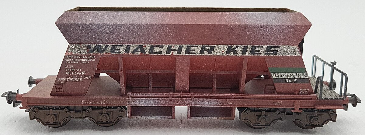 Liliput 24655 HO Scale Weiacher Kies Weathered Hopper Car EX/Box