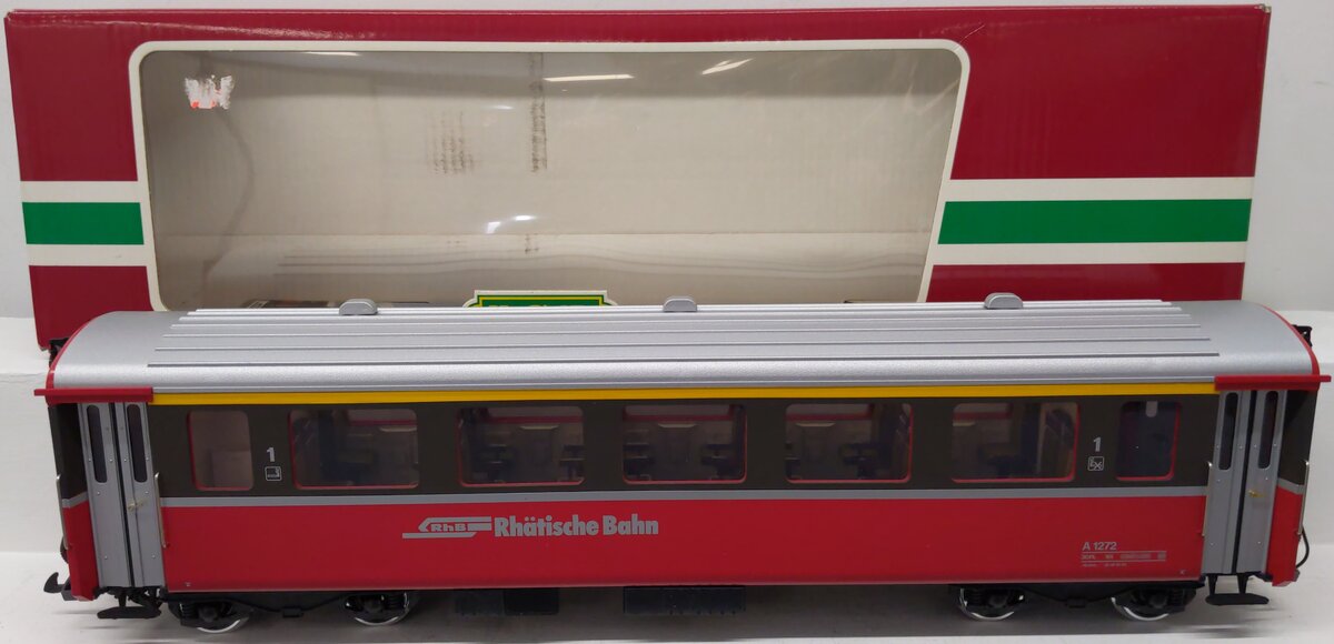 LGB 3067 G Scale Swiss 1st Class Rhatische Bahn Passenger Car-Metal Wheels EX/Box