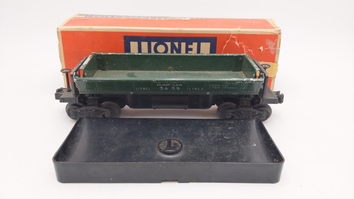 Lionel 3459 Vintage O Lionel Lines Green Operating Ore Dump Car VG/Box