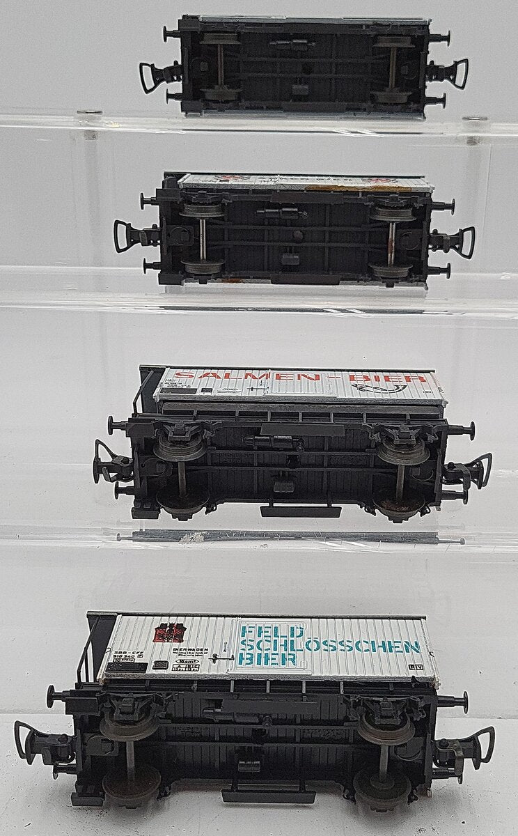 Liliput HO Scale SBB Bier Boxcar Assortment: 24851, 24951, 23551, 24854 [4] VG/Box