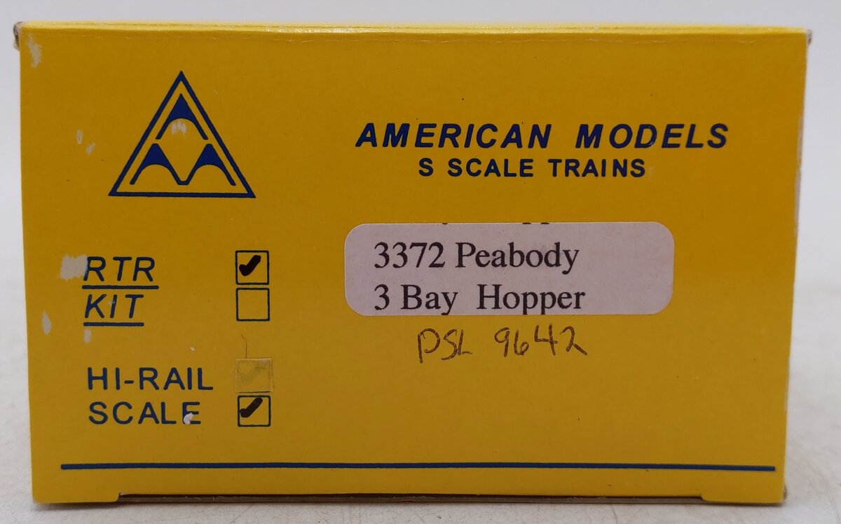 American Models 3372 S Scale Peabody Coal Hopper #9642 (Scale) EX/Box