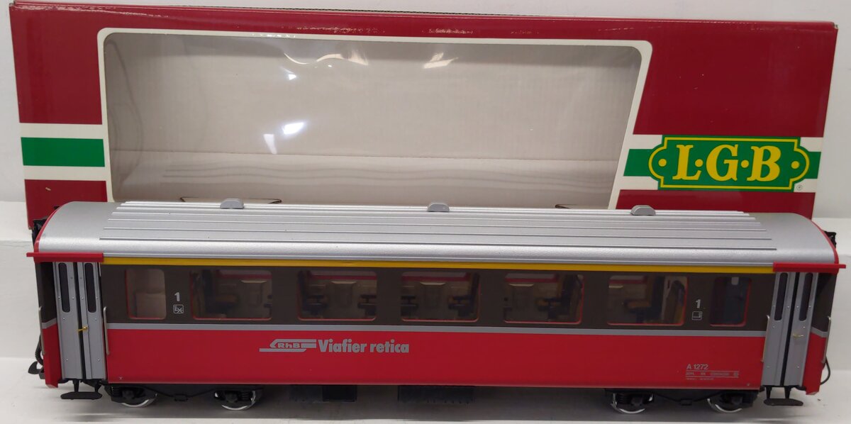 LGB 3067 G Scale Swiss 1st Class Rhatische Bahn Passenger Car (Metal Wheels) EX/Box