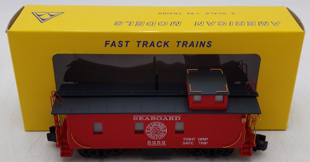American Models 7534 S Gauge Seaboard Air Line Caboose #5252 (Hi-Rail) EX/Box