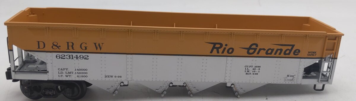 K-Line K623-1492 O Gauge Denver & Rio Grande Western Diecast Hopper VG