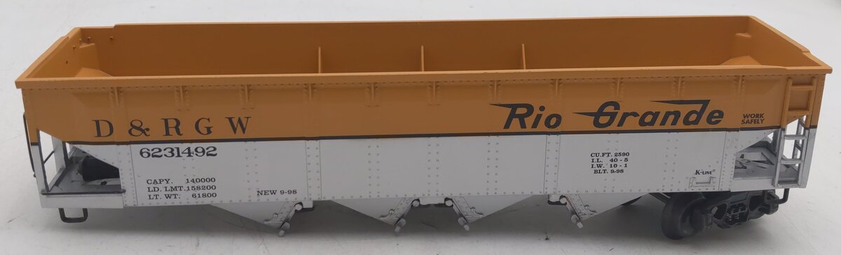 K-Line K623-1492 O Gauge Denver & Rio Grande Western Diecast Hopper VG