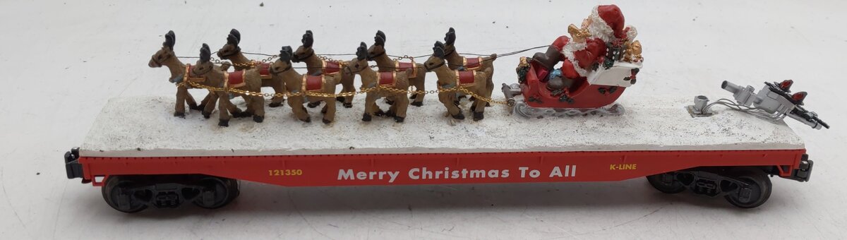 K-Line K691-7402 O Gauge Santa & 9 Reindeer Flatcar #121350 EX