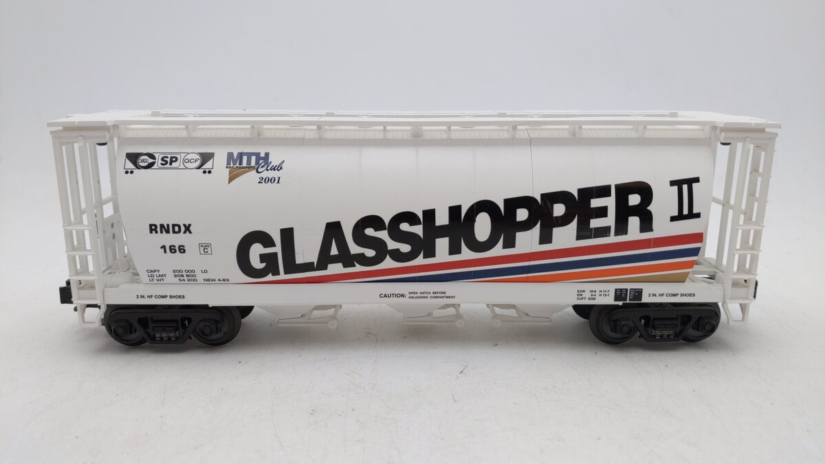 MTH 20-97442 O Gauge RNDX MTHRRC-2001 Glasshopper II Cylindrical Hopper #166 EX
