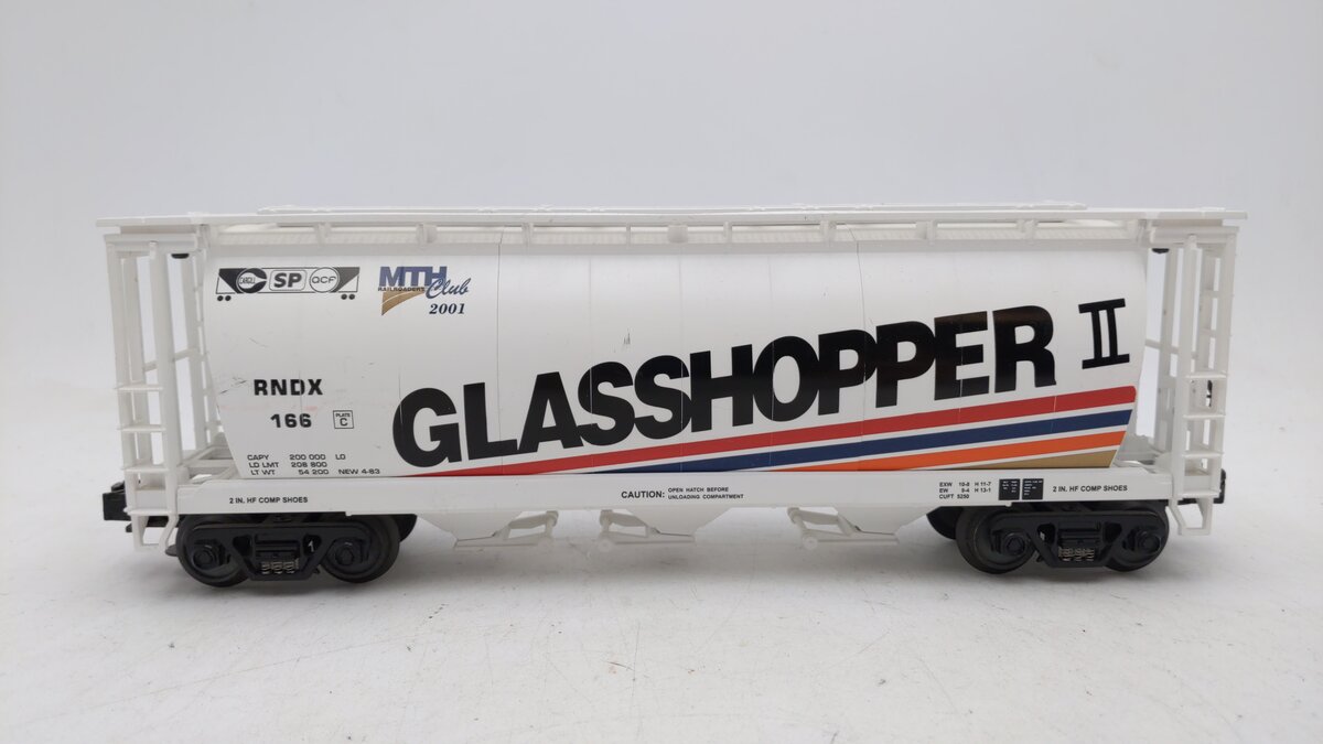 MTH 20-97442 O Gauge RNDX MTHRRC-2001 Glasshopper II Cylindrical Hopper #166 EX