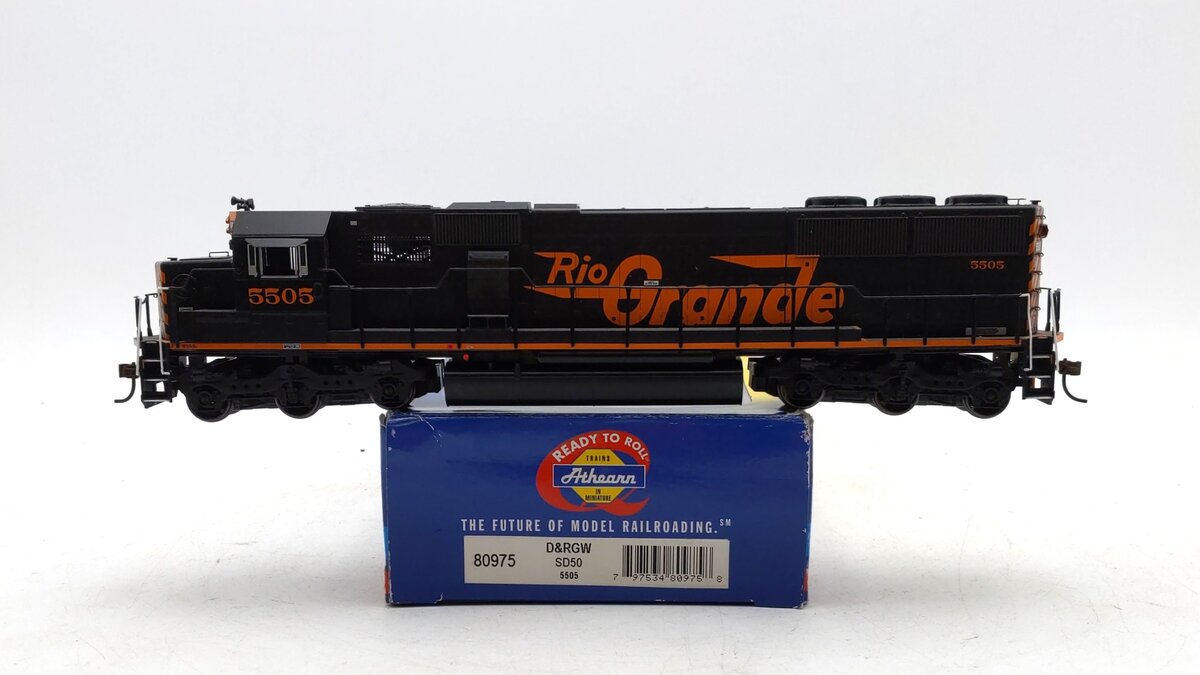 Athearn 80975 HO Scale Denver & Rio Grande Western SD50 Diesel Locomotive #5505 EX/Box