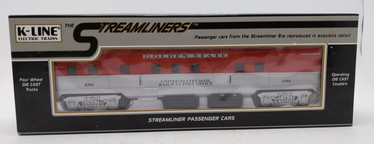 K-Line K4632-4301 O Gauge KCC Golden State Railway Post Office Baggage Car #4301 NIB