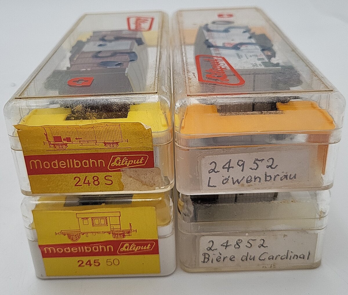 Liliput HO Scale SBB Freight Car Assortment: 24952, 24852, 248S, 24550 [4] VG/Box