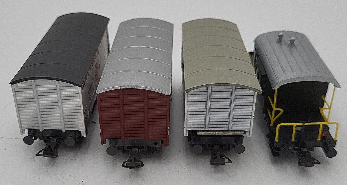 Liliput HO Scale SBB Freight Car Assortment: 24952, 24852, 248S, 24550 [4] VG/Box