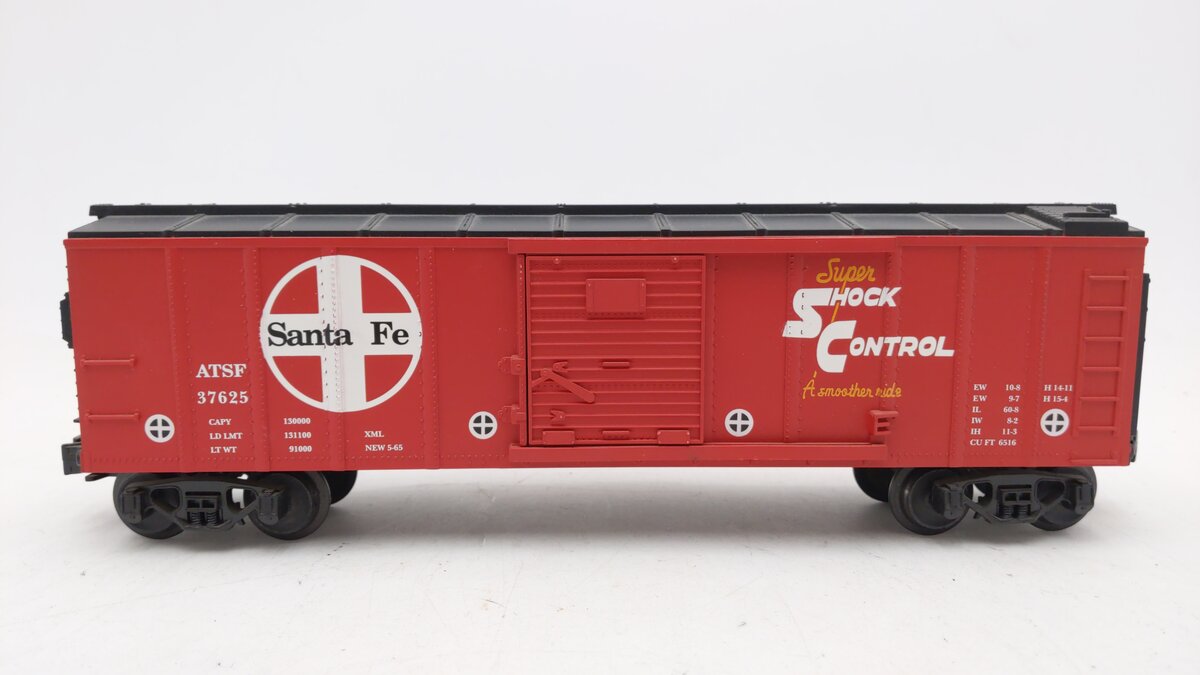 MTH 30-7406 O Gauge Santa Fe Semi-Scale "Super Shock Control" Boxcar #37625 EX