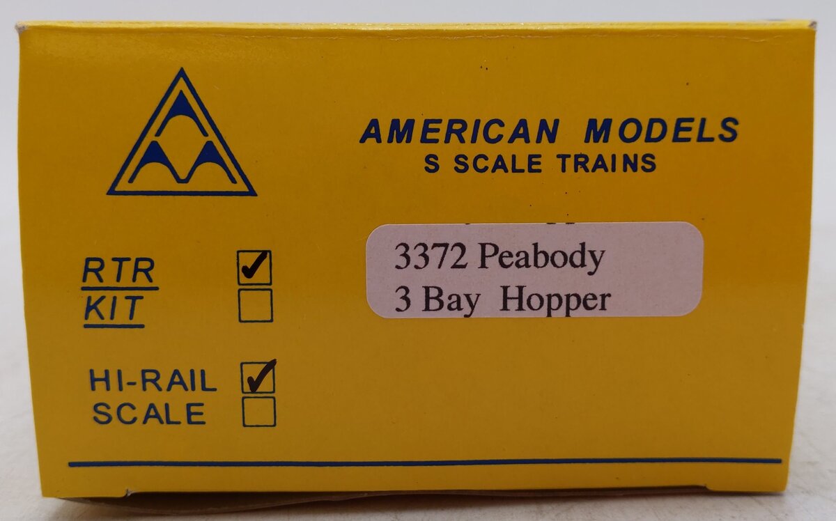 American Models 3372 S Scale Peabody Short Line Open Hopper #9650 (Hi-Rail) EX/Box