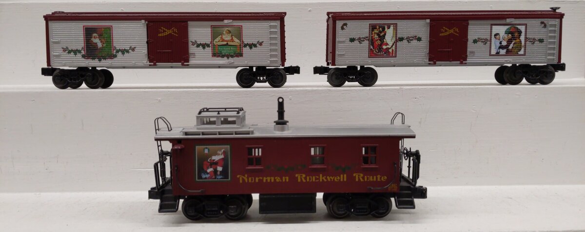 Lionel O Norman Rockwell Assorted Freight Cars: 6-17657, 6-19562, 6-19563 [3] EX/Box