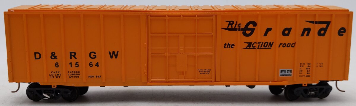 American Models 5009 S Gauge D&RGW ACF 50ft Rib-Sided Boxcar #61564 (Hi-Rail) EX/Box