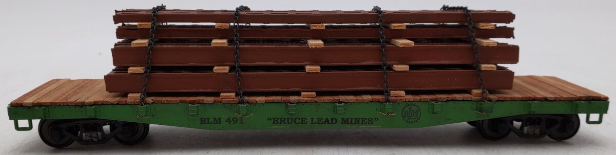 American Models 6000 S Gauge Custom Bruce Lead Mines 46' Flatcar #491/Box