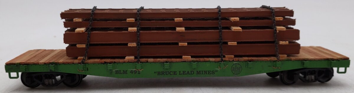 American Models 6000 S Gauge Custom Bruce Lead Mines 46' Flatcar #491/Box