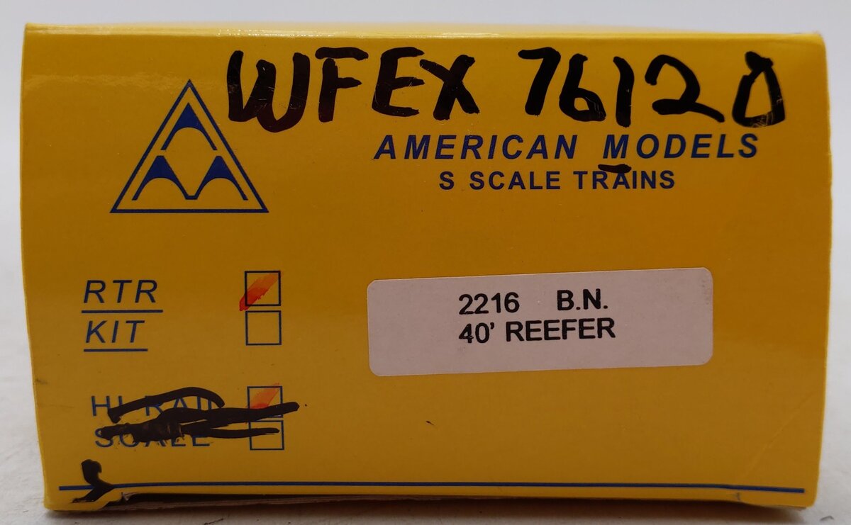 American Models 2216 S Scale BN 40' Reefer #76120 VG/Box