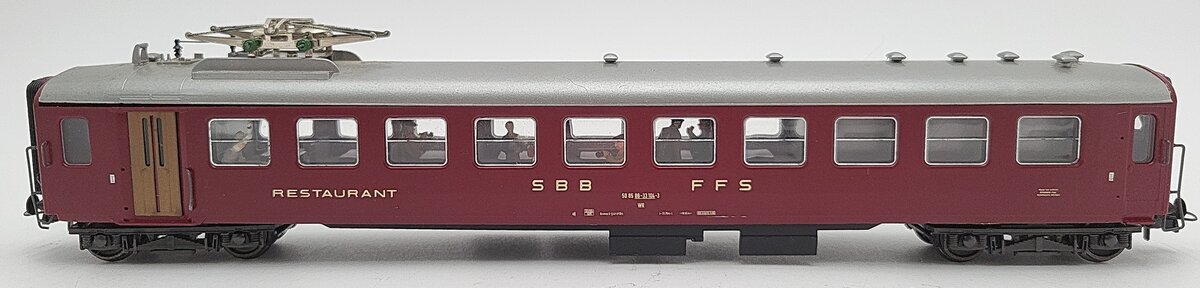 Liliput 87554 HO Scale SBB WR Dining Passenger Car EX/Box
