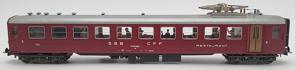 Liliput 87554 HO Scale SBB WR Dining Passenger Car EX/Box