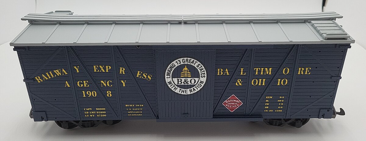 USA Trains R1410A G Scale Baltimore and Ohio Boxcar #1908 NIB