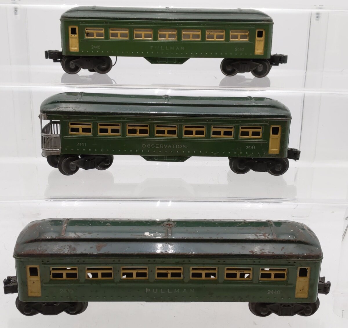 Lionel Vintage O Gauge Tinplate Passenger Cars #2440,2440,2441 [3] VG