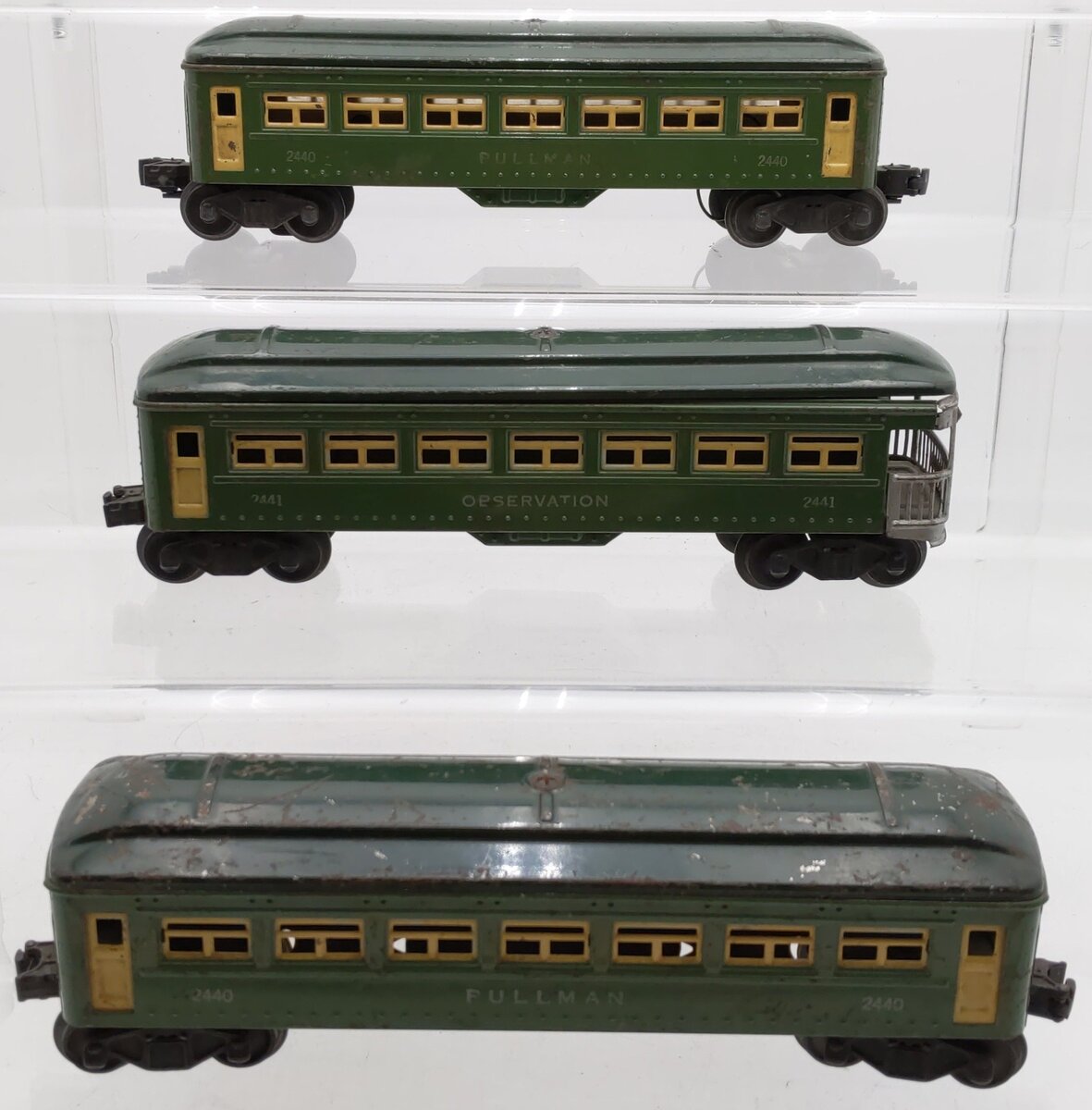 Lionel Vintage O Gauge Tinplate Passenger Cars #2440,2440,2441 [3] VG