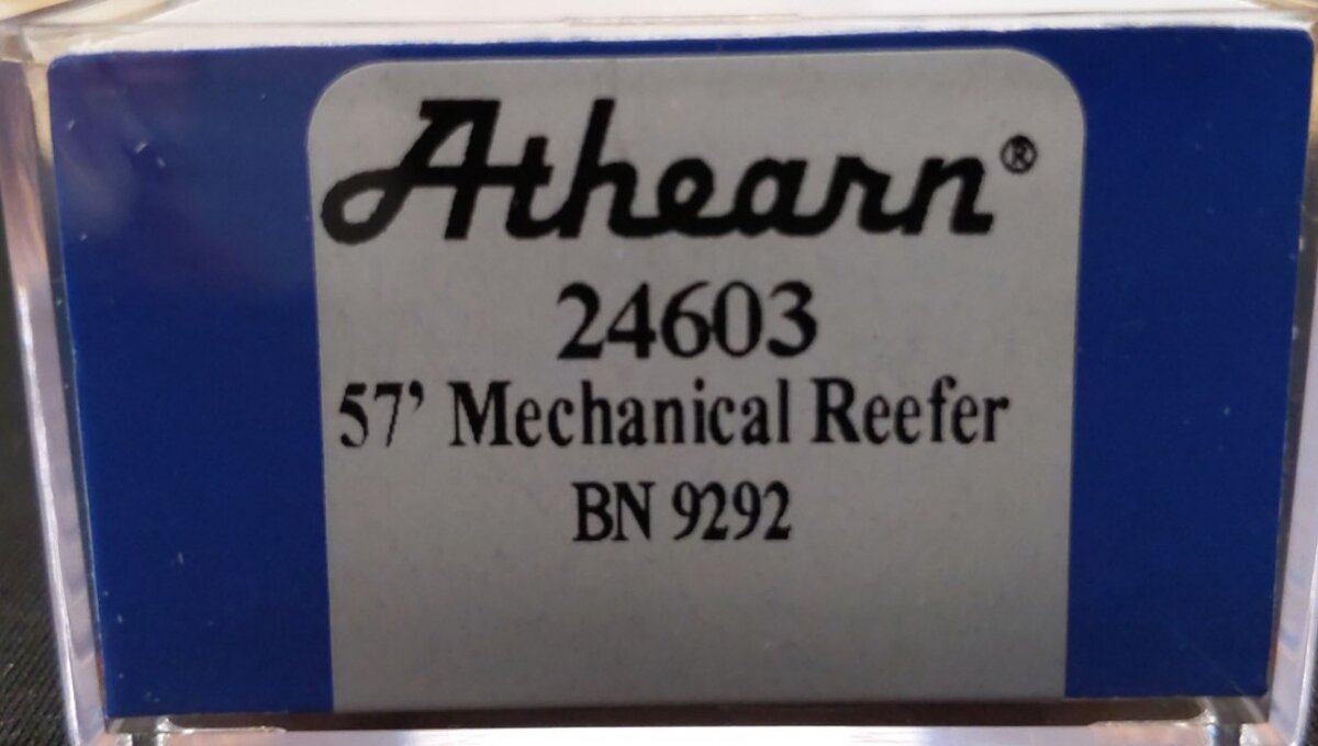 Athearn 24603 N BNFE/Yellow FGE 57' Mechanical Reefer #9292