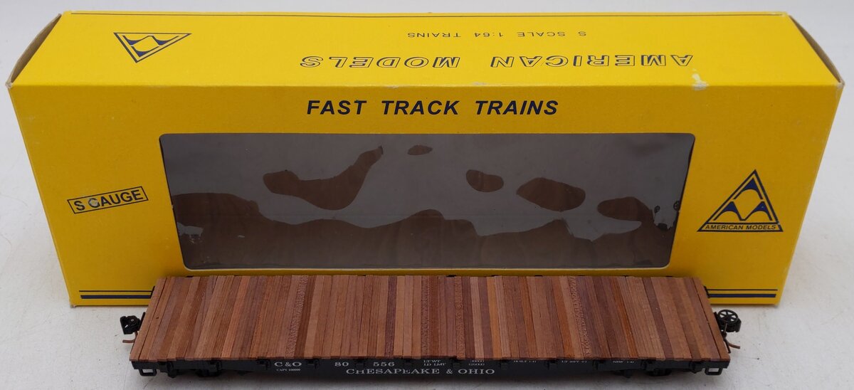 American Models 6006 S Scale Chesapeake & Ohio Flatcar #80556 EX/Box