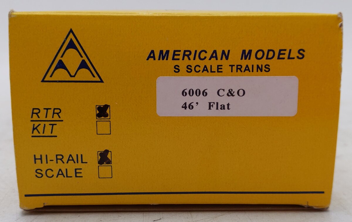 American Models 6006 S Scale Chesapeake & Ohio Flatcar #80556 EX/Box