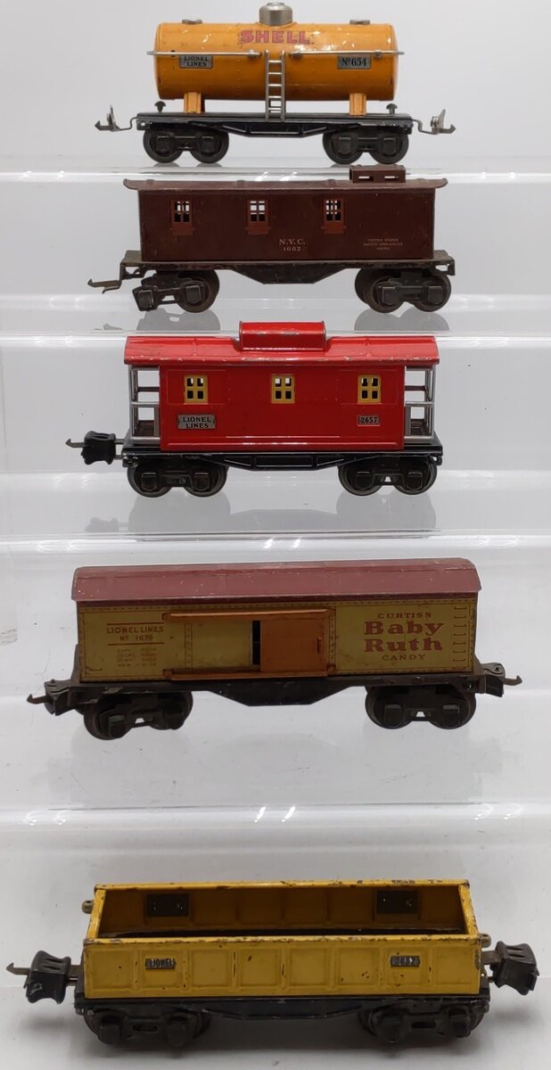 Lionel Vintage O Gauge Freight Cars #2657,1682,654,1679,2652 [5] VG