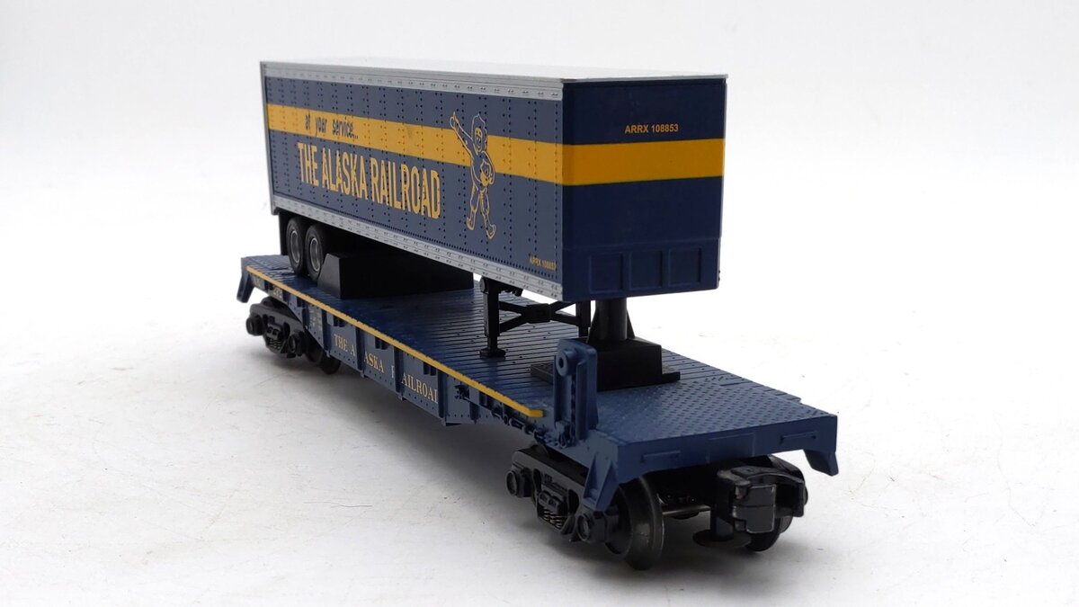 MTH 30-76126 O Gauge Alaska Flatcar with Trailer #2720 EX