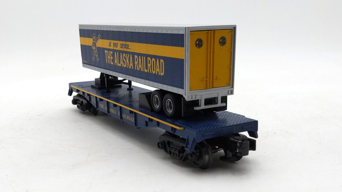 MTH 30-76126 O Gauge Alaska Flatcar with Trailer #2720 EX