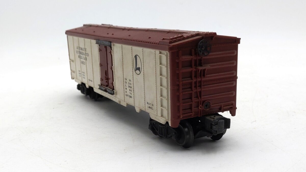 Lionel 3662 Vintage O Brown & White Large Operating Milk Car VG