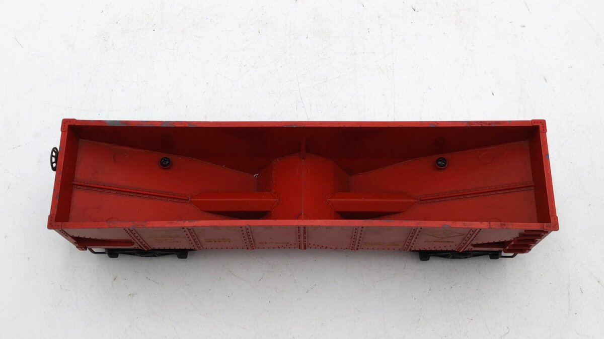 Lionel 6456 Vintage O Lehigh Valley Glossy Red 2-Bay Hopper Car VG