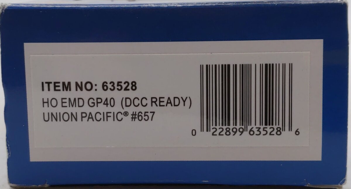 Bachmann 63528 HO Union Pacific EMD GP40 Diesel Locomotive Standard DC #657 LN/Box