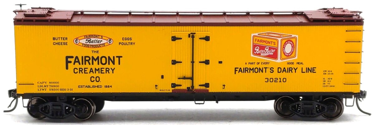 MTH 80-94017 HO R40-2 Wood Reefer, Fairmont Creamery #30210 LN/Box