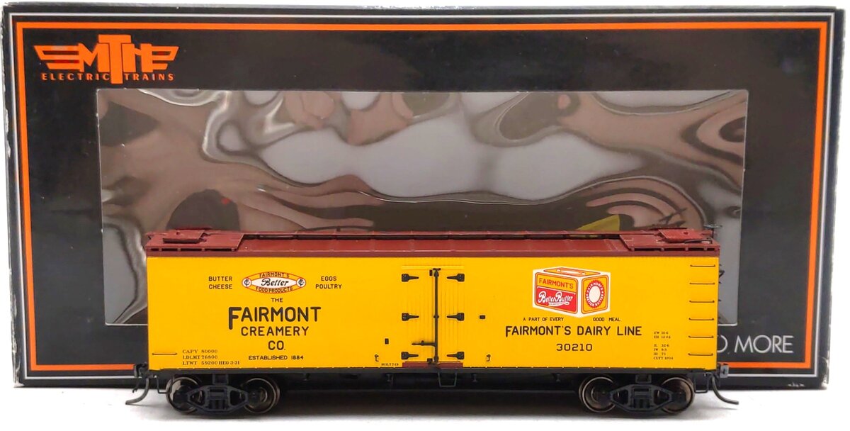 MTH 80-94017 HO R40-2 Wood Reefer, Fairmont Creamery #30210 LN/Box