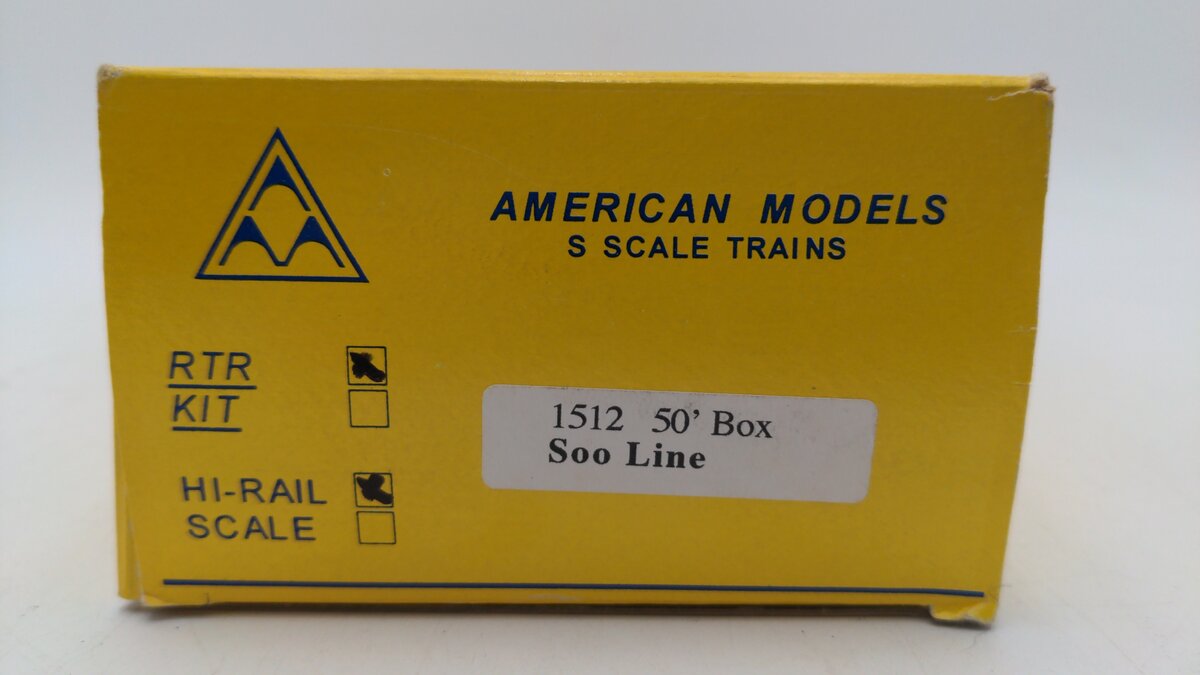 American Models 1512 S Gauge Soo Line 50' Box Car #178396 [Hi-Rail] EX/Box