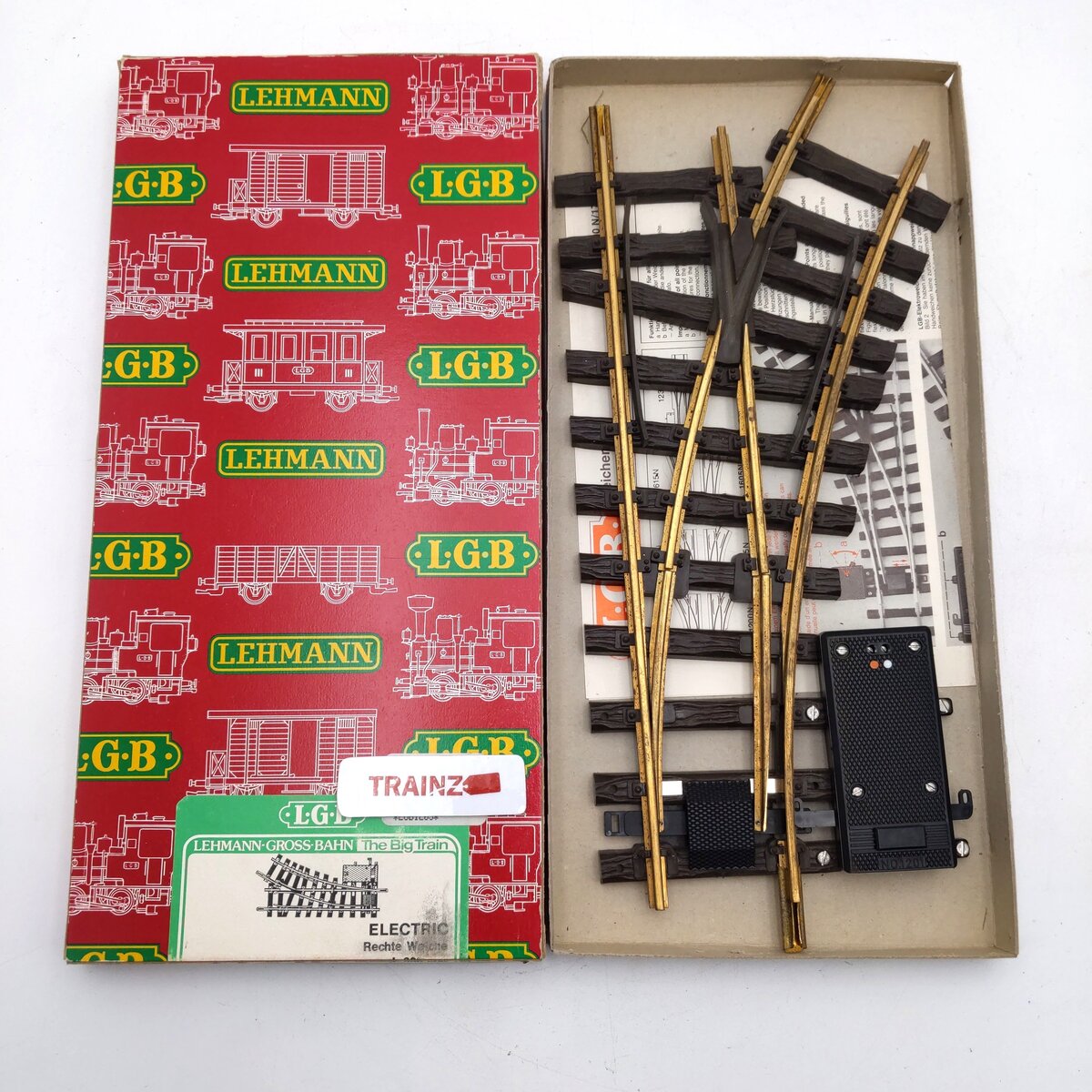 LGB 12050 G Brass 30° Right Hand R1 Remote Electric Switch Turnout EX/Box